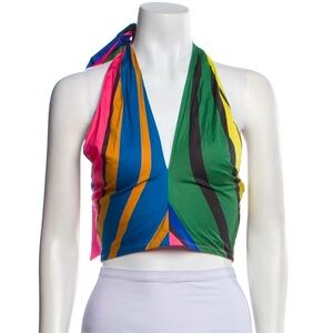STAUD Multicolor Striped Crop Top